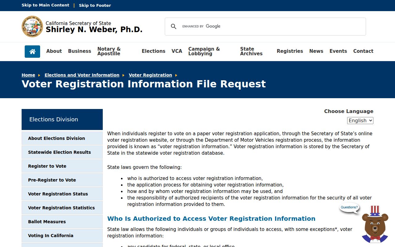 Pittsburg voter registration records California file request page